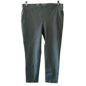 So Slimming By Chico's Women's Black & White Mid Rise Stretch Ankle Pants Medium
